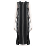 Balenciaga bold pinstripe dress in a luxuriously thick twill cotton