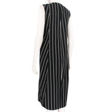 Balenciaga bold pinstripe dress in a luxuriously thick twill cotton
