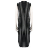 Balenciaga bold pinstripe dress in a luxuriously thick twill cotton