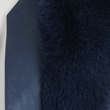 Thomas Wylde luxurious gilet in a midnight blue tone fox fur
