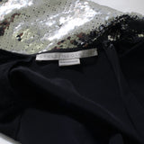 Stella McCartney sequin front gown in a shimmering silver tone