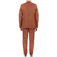 Dries Van Noten slim-fitting suit in an orange and black pattern