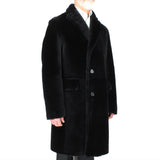 Hermes luxurious sheep fur coat in onyx black
