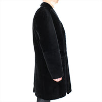 Hermes luxurious sheep fur coat in onyx black