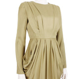 Layeur luxurious draped grecian style maxi dress in a matt gold tone