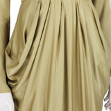Layeur luxurious draped grecian style maxi dress in a matt gold tone