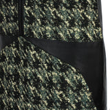 J. Mendel shift dress in shimmering woven houndstooth pattern