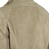 Versace Jeans Couture suede biker jacket in a biscuit tone
