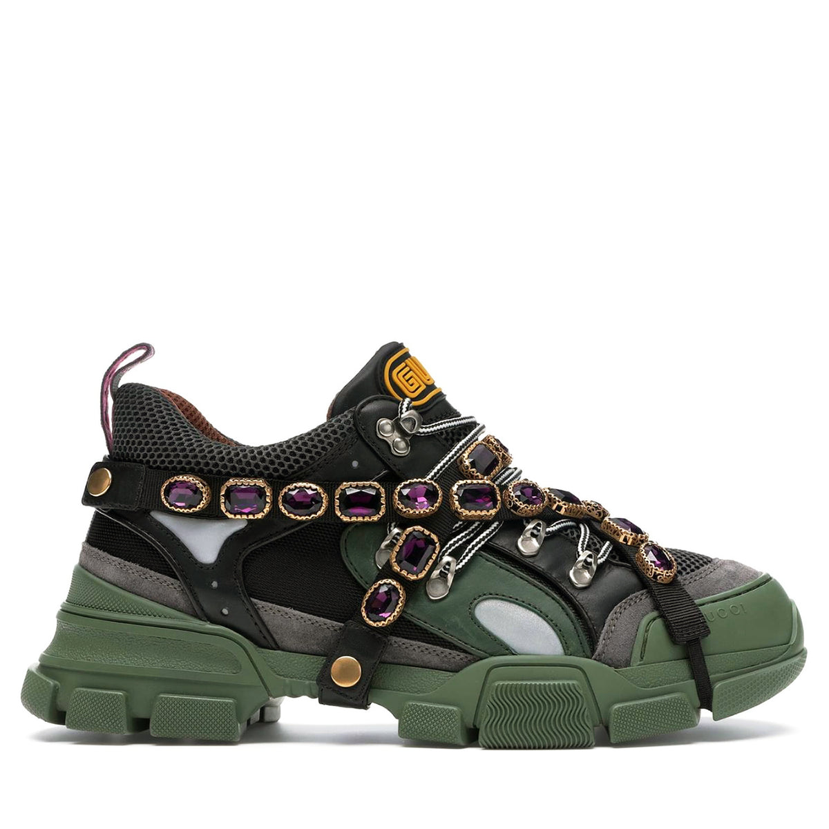 GUCCI Flashtrek Trainers in Khaki Green and Black – Renascence