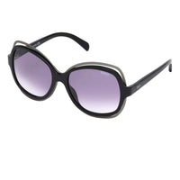 Emilio Pucci oversize sunglasses in a black frame with gunmetal tone layering