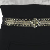 Monique Lhuillier elegant dress in contrasting black and nude blush pink satin