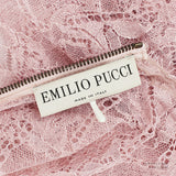 A luxurious Emilio Pucci cocktail dress in intricate sheer pink lace