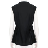 A Haider Ackerman luxury matt black leather waistcoat
