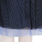 Marios Schwab luxurious layered mesh dress in black and lavender blue