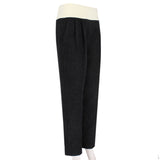 Giambattista Valli luxurious black tweed trousers with a contrasting waistband in ivory cream