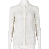 Alexander McQueen luxurious slim fitting sheer lace shirt