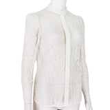 Alexander McQueen luxurious slim fitting sheer lace shirt