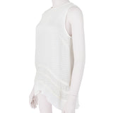 Proenza Schouler ivory tunic top in an embossed polka dot pattern