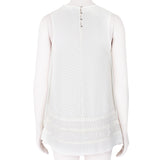 Proenza Schouler ivory tunic top in an embossed polka dot pattern