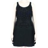 Julien David mini dress in a midnight blue bonded cotton