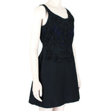 Julien David mini dress in a midnight blue bonded cotton