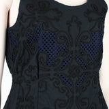 Julien David mini dress in a midnight blue bonded cotton