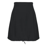 J W Anderson black cotton-blend skirt in an A-line cut with drawstring gathering to hemline