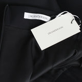 J W Anderson black cotton-blend skirt in an A-line cut with drawstring gathering to hemline