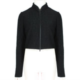Alaia black textured Cosmos bolero jacket cropped jacket