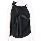 Ellery luxurious black satin top with ruffle detailing