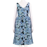 Erdem Dora dress in a pale blue floral jacquard fabric shift dress