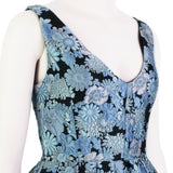Erdem Dora dress in a pale blue floral jacquard fabric shift dress