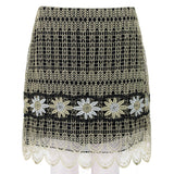 Erdem luxurious gold and silver Guipure lace skirt in an art deco pattern