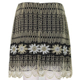 Erdem luxurious gold and silver Guipure lace skirt in an art deco pattern