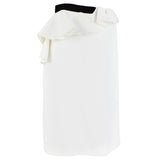Giambattista Valli white crepe skirt with layered detailing to waistband