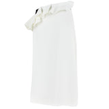 Giambattista Valli white crepe skirt with layered detailing to waistband