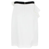 Giambattista Valli white crepe skirt with layered detailing to waistband
