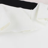 Giambattista Valli white crepe skirt with layered detailing to waistband