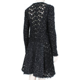 Giambattista Valli tweed, lace and mesh skirt in black, white and gold