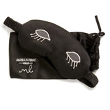 Morgan Lane Lacey Lids Silk Sleeping Mask Noir Black