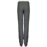 MONSE runway collection grey trousers pants with bib front and regimental stripe pattern