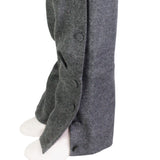 MONSE runway collection grey trousers pants with bib front and regimental stripe pattern