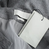MONSE runway collection grey trousers pants with bib front and regimental stripe pattern