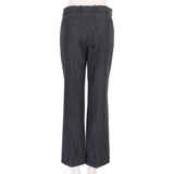 Nina Ricci black grey and claret houndstooth pattern trousers in a wool tweed fabric