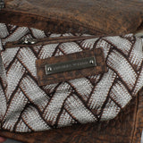 Thomas Wylde crocodile effect leather in brown with coyote fur covering shoulder bag