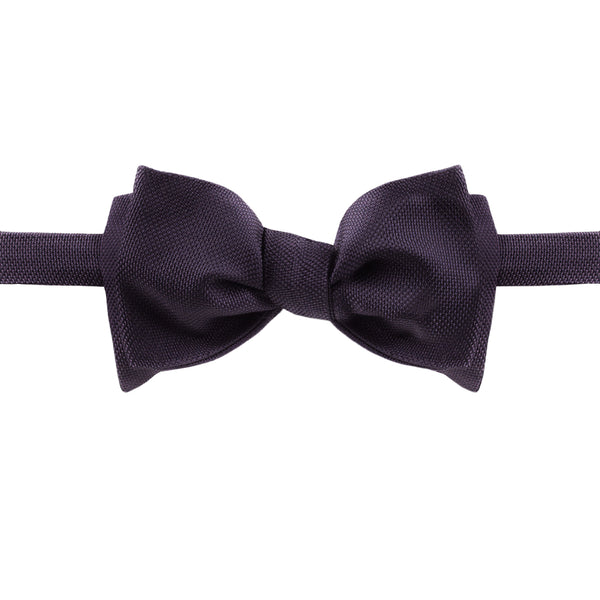 Alexander McQueen dark purple woven silk bow tie