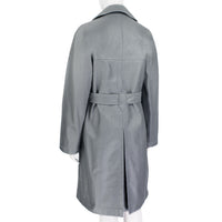 Alaia shimmering silvery grey trench coat in corduroy