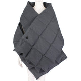 Dries Van Noten quilted oversized scarf shawl charcoal grey pinstriped