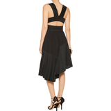 Stella McCartney exquisite black dress Embroidered bustier top wth crossover straps to back