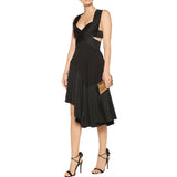 Stella McCartney exquisite black dress Embroidered bustier top wth crossover straps to back